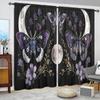 2pcs Moon Moth Printed Curtain for Home Decor - Rod Pocket Window Treatment for Bedroom, Office, Kitchen, Living Room, and Study