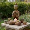 Статуэтка для йоги и медитации Абстрактная сидящая женщина Статуя-скульптура из смолы Для дома и улицы Комната для йоги Декор в стиле дзен Украшение