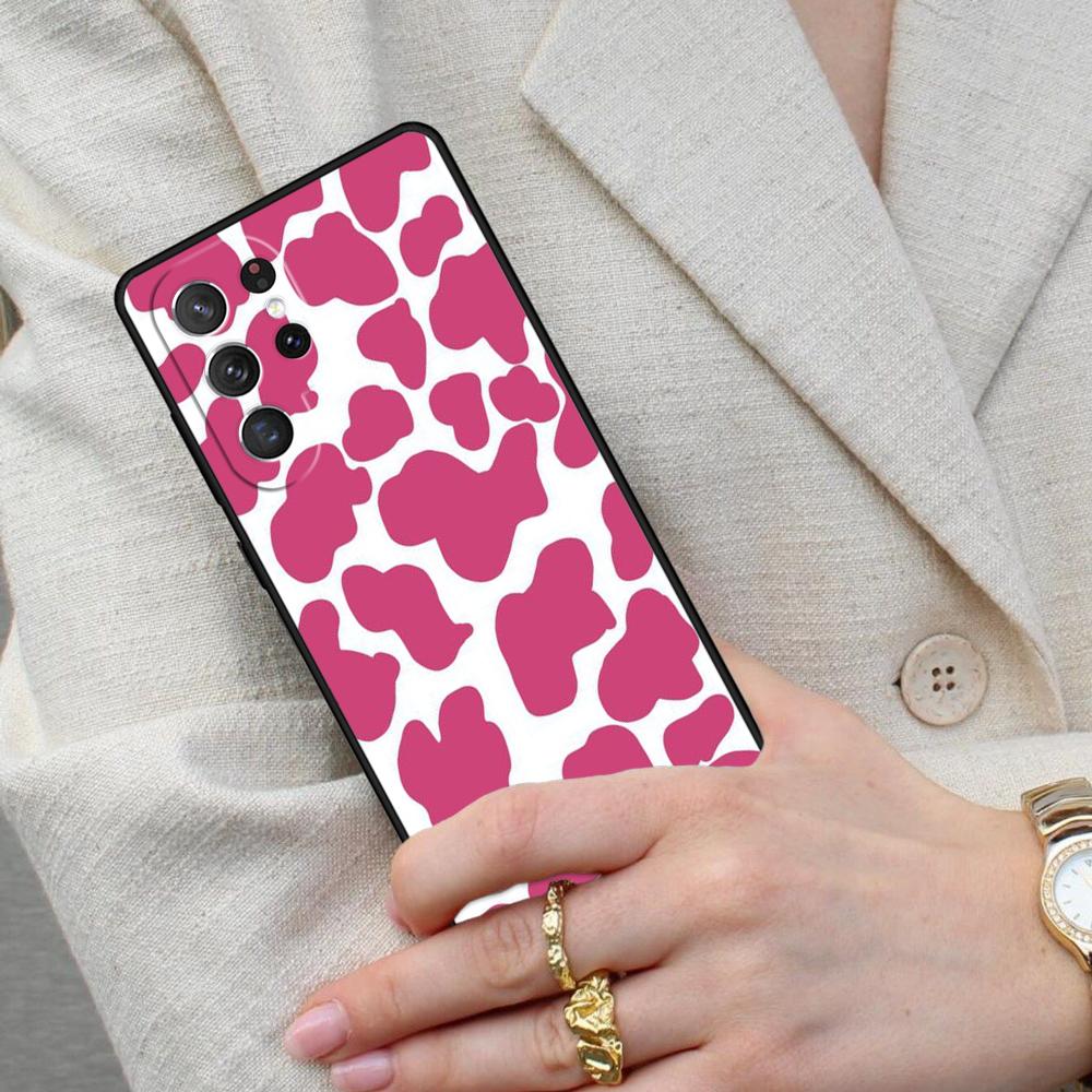 Cow Print Bumper Cell Phone Case for Samsung Galaxy S26 Ultra S25 S24 S23 S22 S21 S20 Note10 Cover