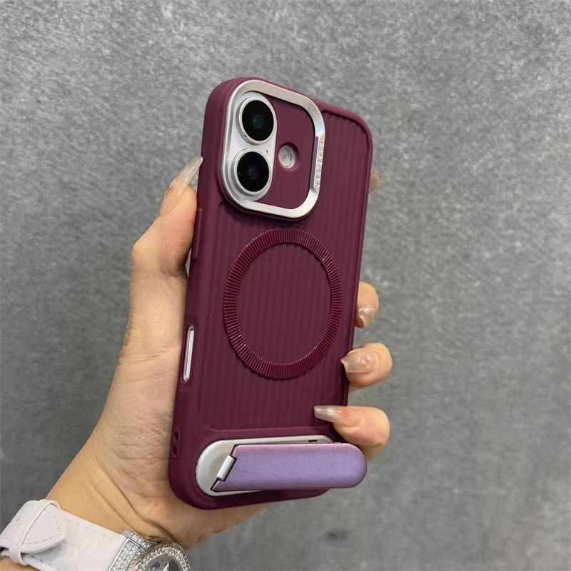 Магнитный Невидимый Чехол-Подставка для Apple 16pro Защитный Чехол для IPhone15max Чехол 14 Мягкий Шнурок