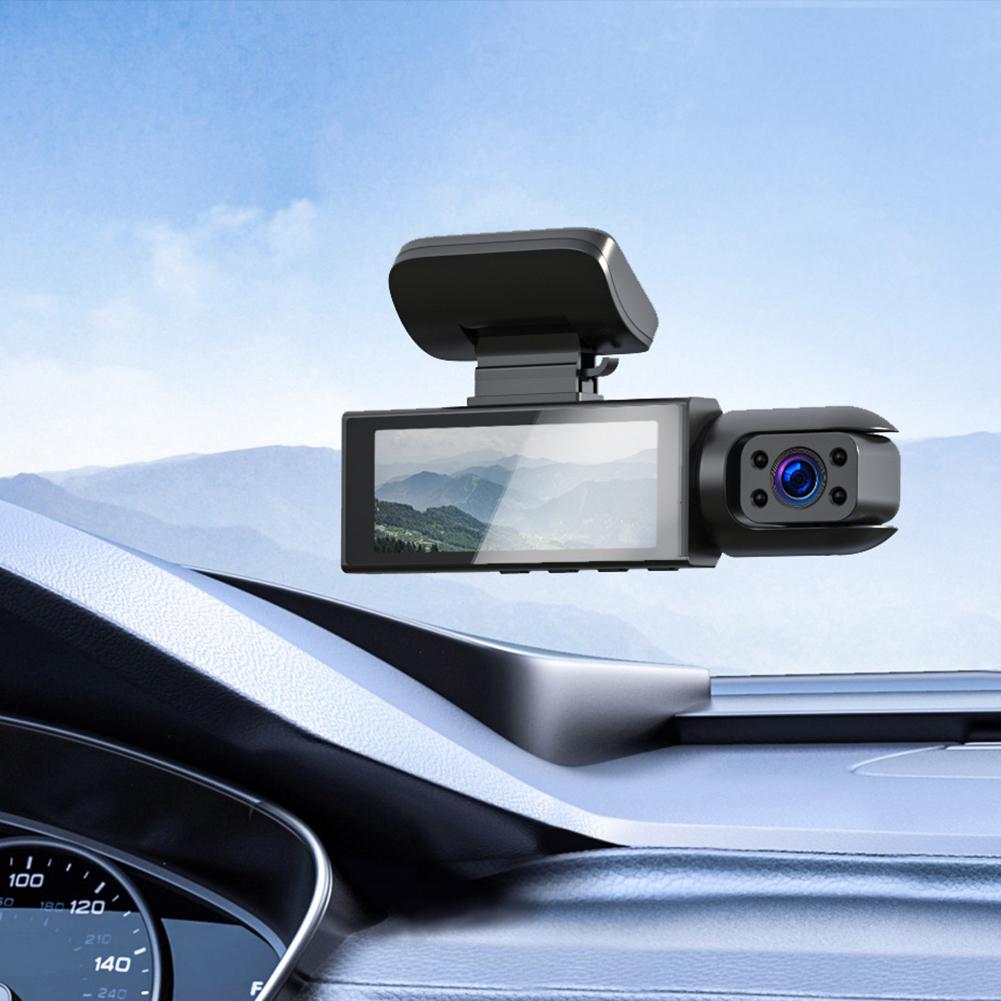 IPS Сенсорный экран Автомобильный видеорегистратор Камера с двумя объективами