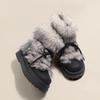 Winter Warm Snow Boots for Women Lace-Up Anti-Slip Faux Fur Lined Ankle Booties Women's Chunky Platform Plush Faux Fur Calf Comfort Short Boot Shoes