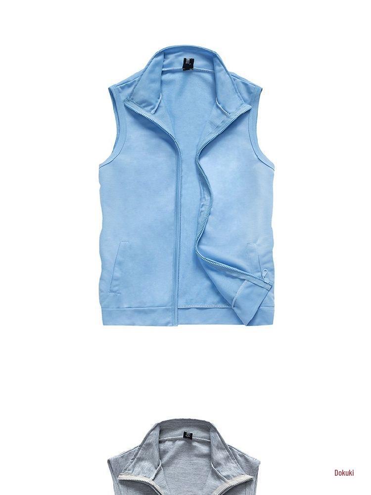 Мужской приталенный жилет без рукавов с капюшоном - Весна/Осень, Большой размер, Легкий кардиган для фитнеса