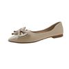 Bow single shoes women's 2025 spring new pointed single shoes women's with skirts soft-soled ladyshoes Korean version Doudou shoes women