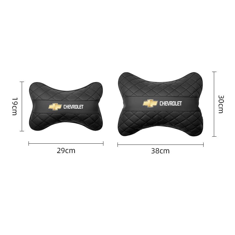 AABHJ1 Nappa Leather Car Headrest Neck Pillow Waist Cushioning For Chevrolet Spark Captiva Cruze Malibu Equinox Trax Camaro Blazer
