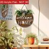 2D Flat 2D Round Welcome Sign Retro Style Hanging Wooden Board New Round Doorplate  Home Decor