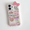 Cute Teddy Bear Rabbit Pink Girl Heart Phone Case for Samsung Galaxy A37 A57 A17 A53 A52 A34 A33 A23 A14 A13 4G 5G Back Cover