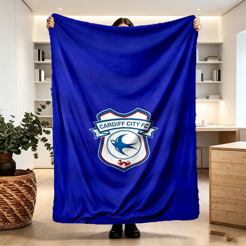 Cardiff City FC Print Blanket - Soft & Comfortable, for Bedroom, Travel, Sofa, Home Decoration - Birthday Christmas Gift for Friend