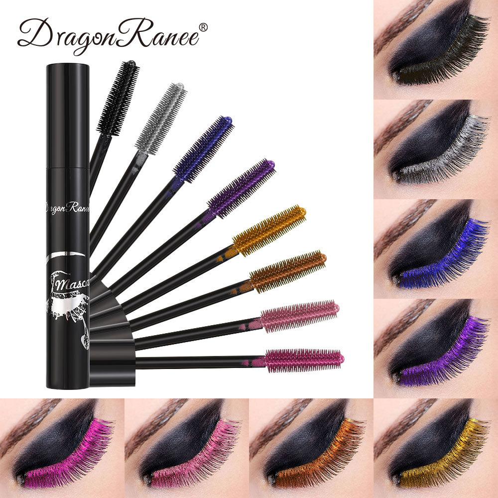 Professional Makeup Color Mascara Waterproof Quick Dry Eyelashes Curling Lengthening Makeup Eyelashes Blue Purple Mascara TSLM1