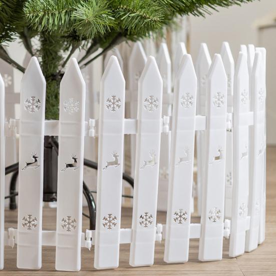 5/10/25 шт. Рождественский забор, белый штакетник для рождественской елки, простая сборка, многоразовый рождественский забор для праздничного внутреннего украшения