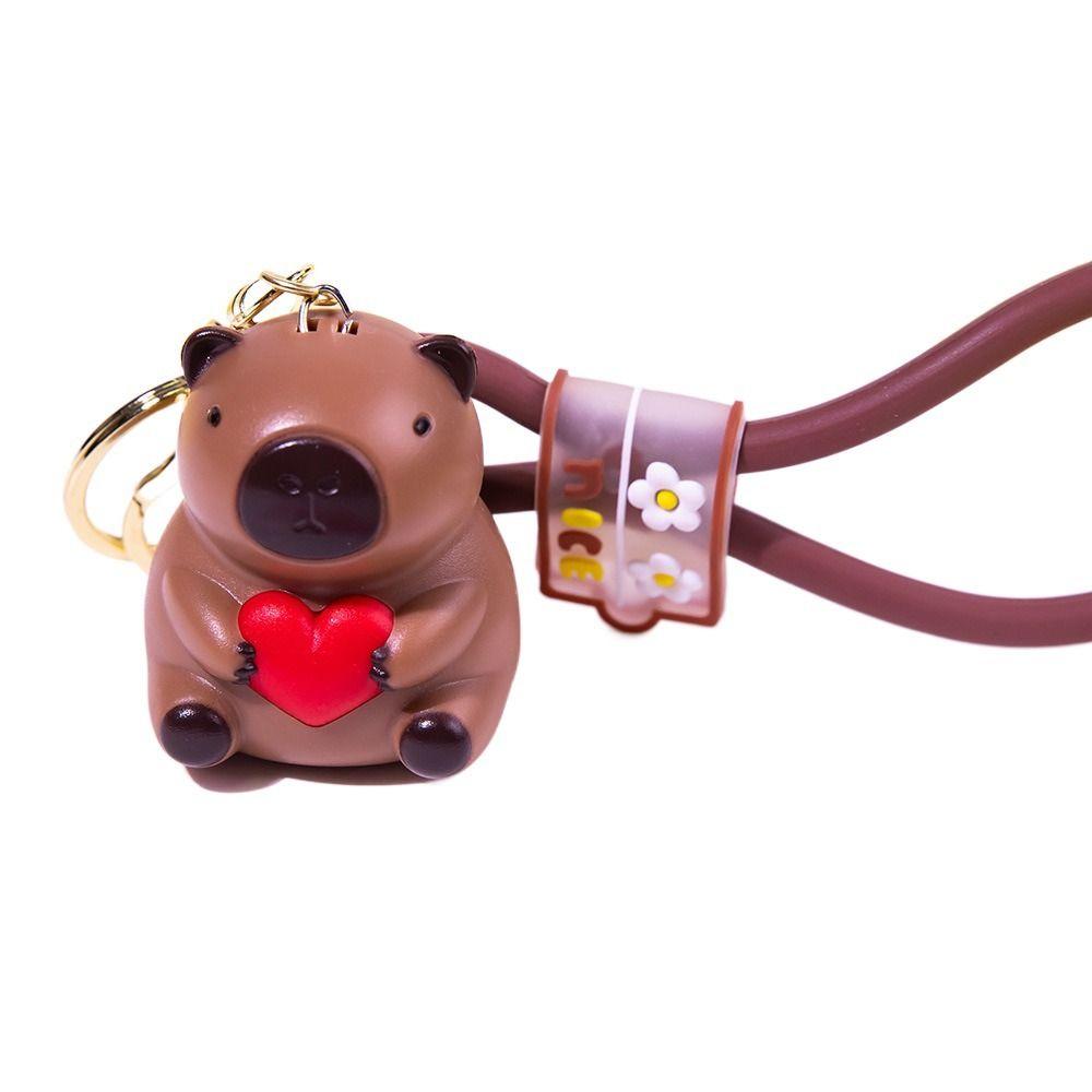 Подвеска на сумку «Я люблю тебя» в виде капибары, светящаяся в виде капибары, светящийся в виде капибары, брелок для ключей «Звук капибары» для девочек