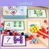 Number Montessori Wooden Matching Bead Clip Toy Toddler Early Educational Game
