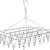Sock Hangers with 40 Pegs, Laundry Drying Rack Underwear Hangers Thickened Clip Airer Dryer Rack Stainless Steel Drying