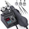 YIHUA Hot Air Rework Station with Compact Integrated Nozzle 3 2 Adjustable Temperature and 8858-V Design, Holder, Nozzles, Tweezers, Airflow, °C/°F