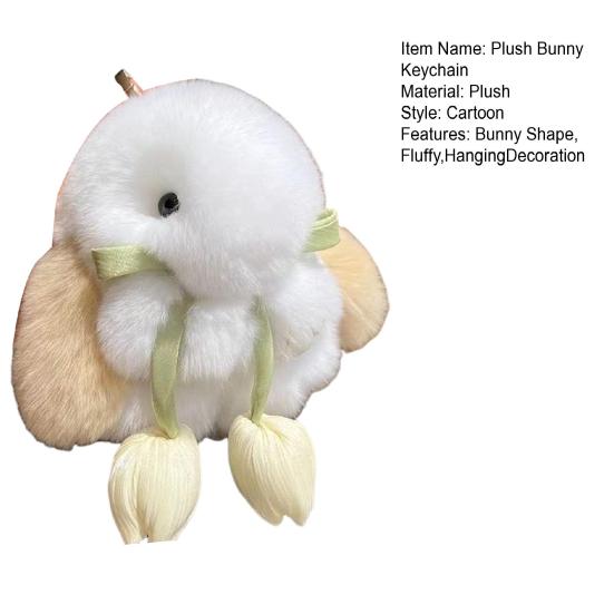 Плюшевый брелок-кролик мини пушистый кролик кольцо для ключей рюкзак школьная сумка подвесное украшение шарм для сумки