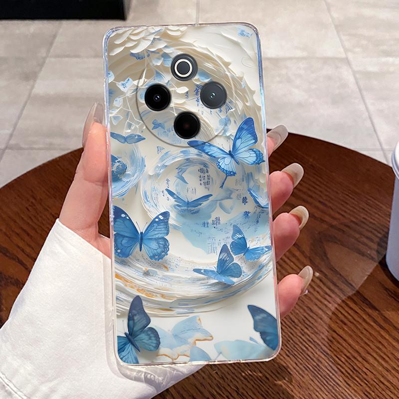 Гелевый чехол для Vivo Y300 Pro Y300 Pro+ T4 Capa Прозрачный силиконовый мягкий ТПУ задняя крышка для Vivo IQOO Z10 Милый чехол для телефона с кроликом и кошкой