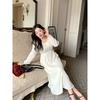 Belly Not Meat Plus Size Women's Clothing New Chinese Style Improved Cheongsam Dress Plus Size Ladies Temperament Waist-Controlled Slim White Dress