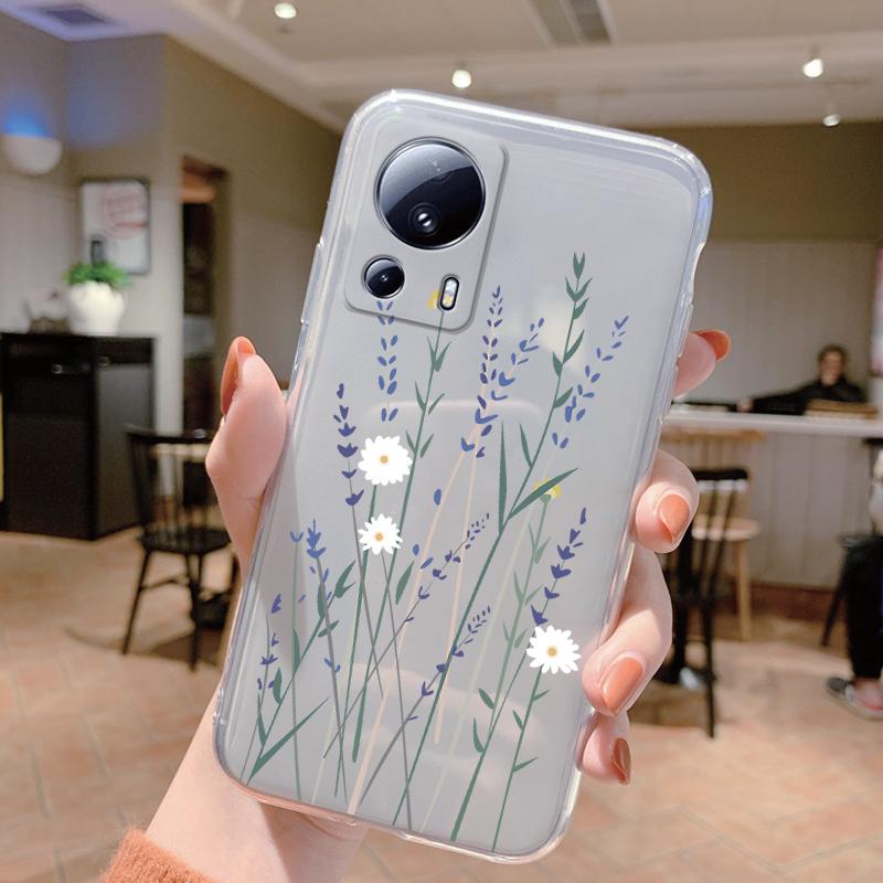 For Xiaomi 13 Lite Case Flowers Cartoon Shockproof TPU Bumper Silicone Soft Phone Cover For Xiaomi 13Lite Xiaomi13 Lite Funda