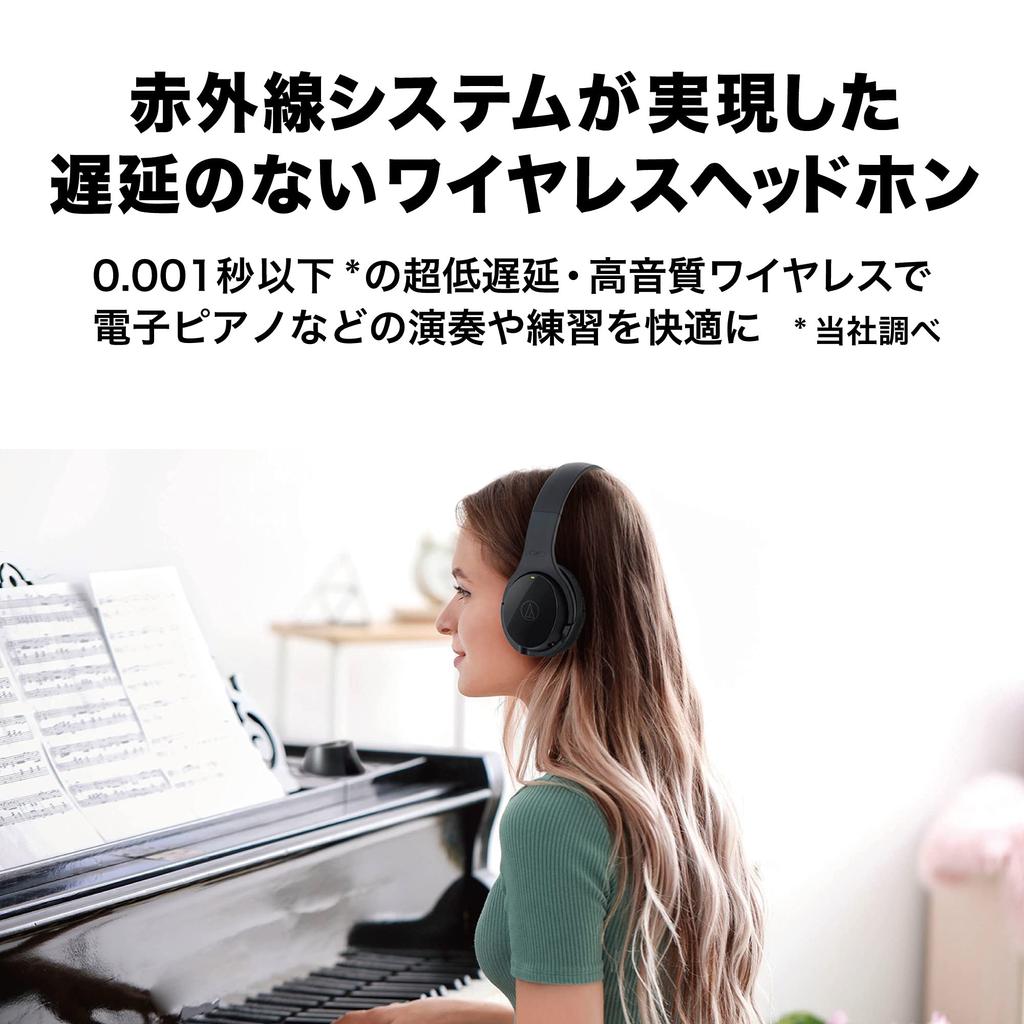 Беспроводные наушники Audio Technica для музыкальных электронных барабанов, проводные и беспроводные, черные ATH-EP1000IR, инструменты, фортепиано, гитара, бас, репетиции/видео