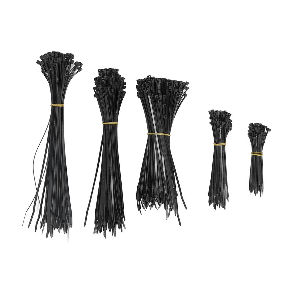 550Pcs Nylon Cable Zip Ties Assortment Set Self Locking Electric Wire Ties for Outdoor Indoor Black