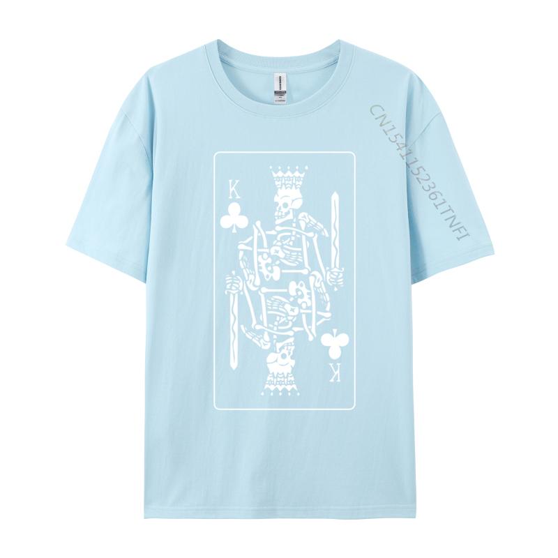 King Card Halloween Costume Funny Skull Skeleton Unisex TShirts Cute Round Neck Design Short Sleeve 100 Cotton Unisex Tshirts