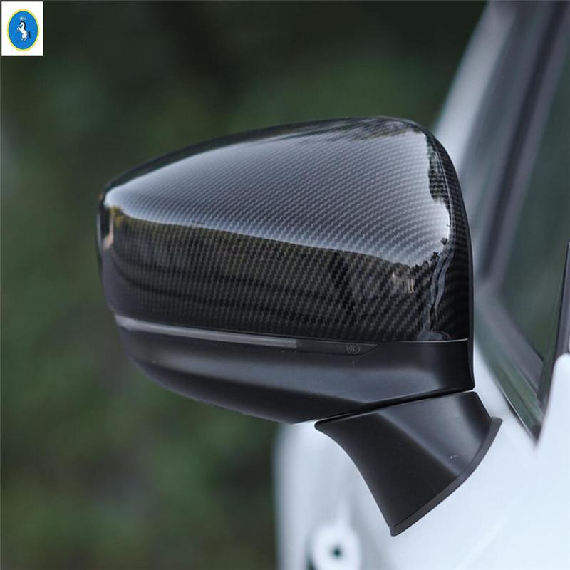 Auto Door Rearview Mirror Shell Cover Decor Cap Trim For Mazda CX-5 CX5 2017 - Chrome / Carbon Fiber Exterior Accessories