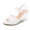 Women SandalsWomen's Wedge Crystal Slipper Heel Summer Sexy Crystal Transparent Glass Slanted Patent Leather Sandals LFD-1098-22