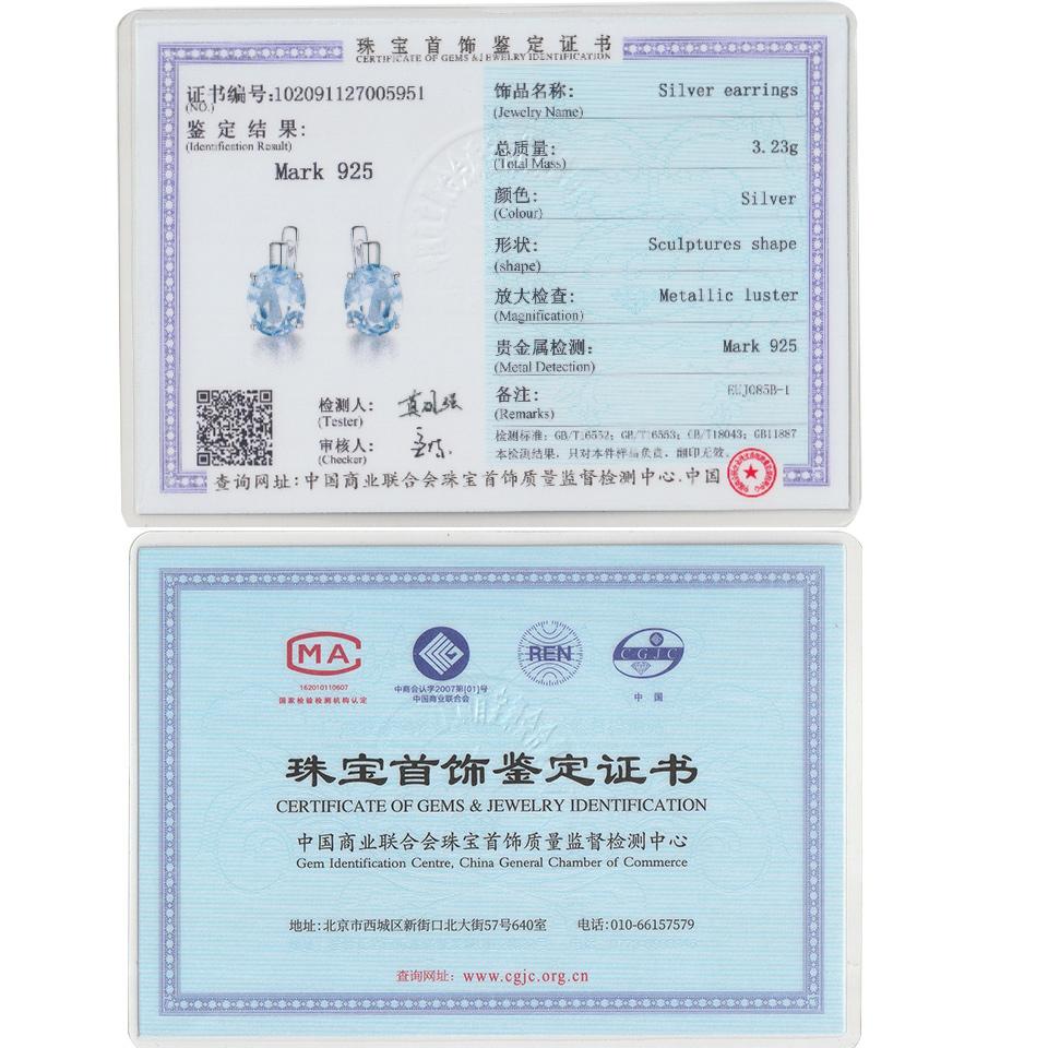 Oval Nano Sky Blue Topaz Gemstone 925 Sterling Silver Clip Earring