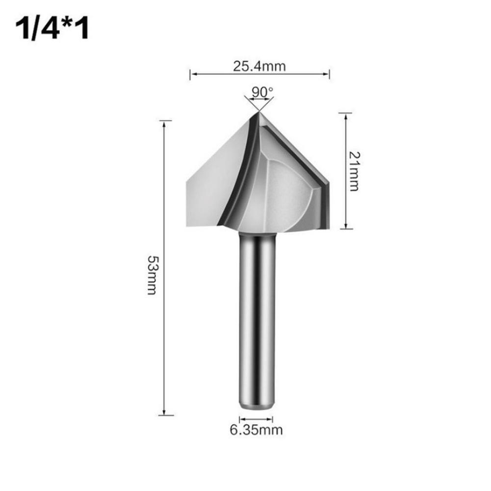 Router Bits Shank Solid Hardened Steel 1/4inch 6.35mm