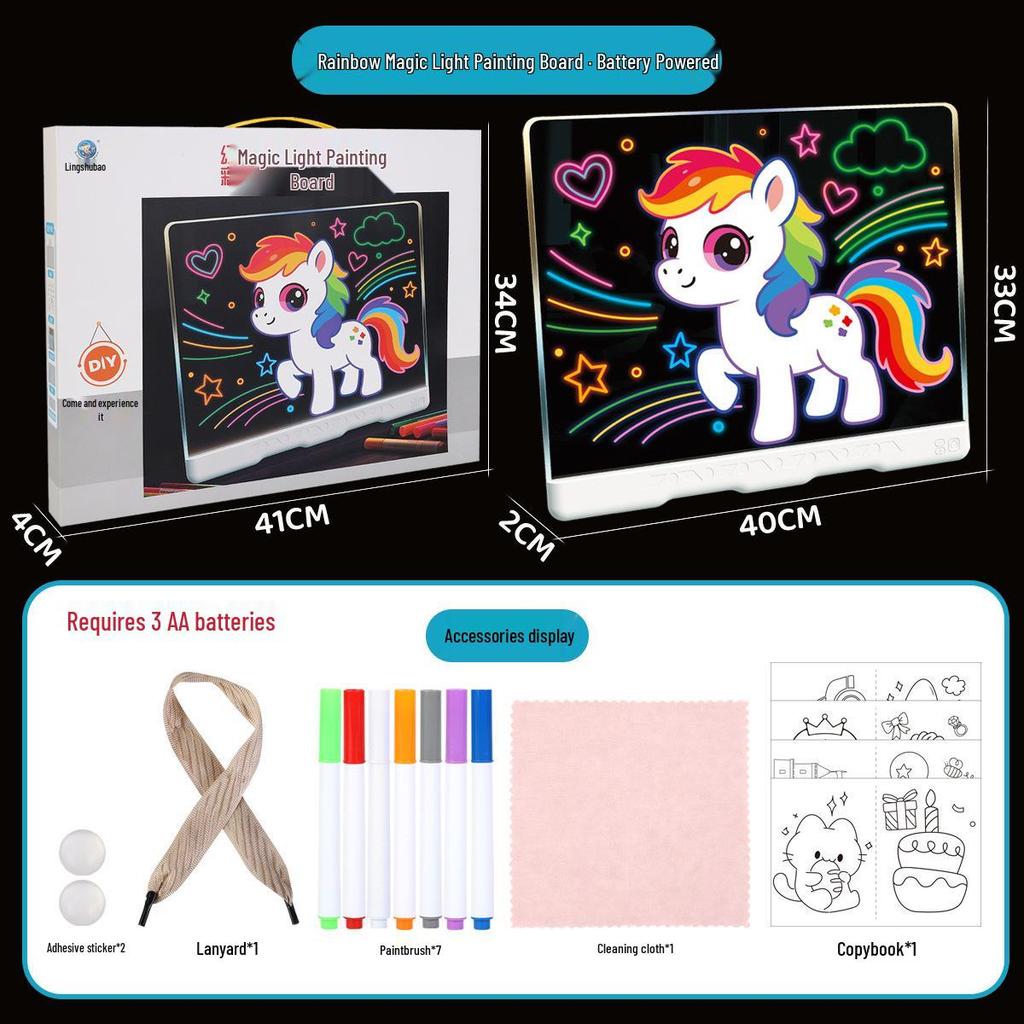 Hand-Painted Erasable Luminous Acrylic Message Board - Anti-Scratch Advertising Display