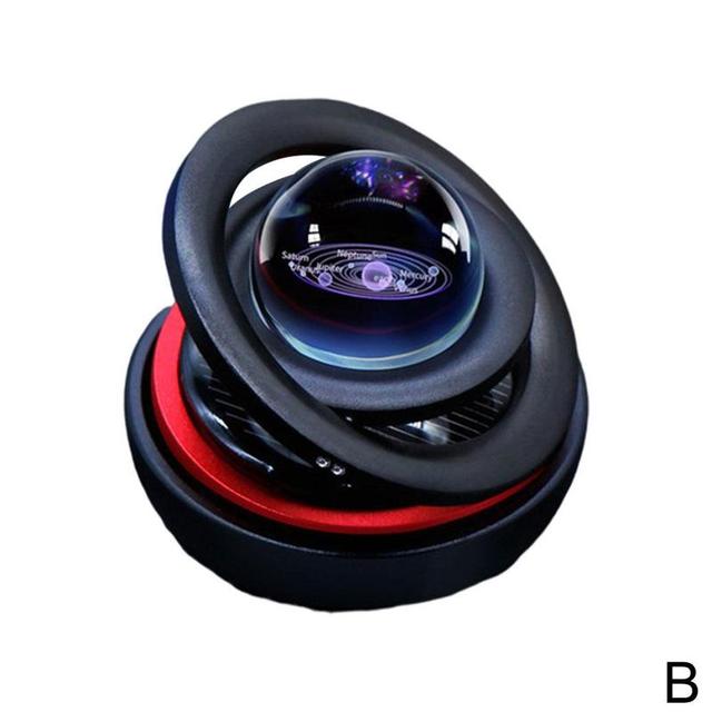 Double Ring Suspension Solar Car Perfume Solar Galaxy Rotating Ornaments Car Decoration Magnetic Levitation Car Air Freshener