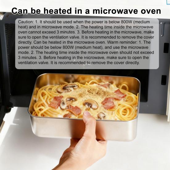 Ланч-бокс из нержавеющей стали с прозрачной крышкой, подходит для микроволновой печи и посудомоечной машины, герметичный контейнер для приготовления еды, портативный бенто-бокс для офиса, школы