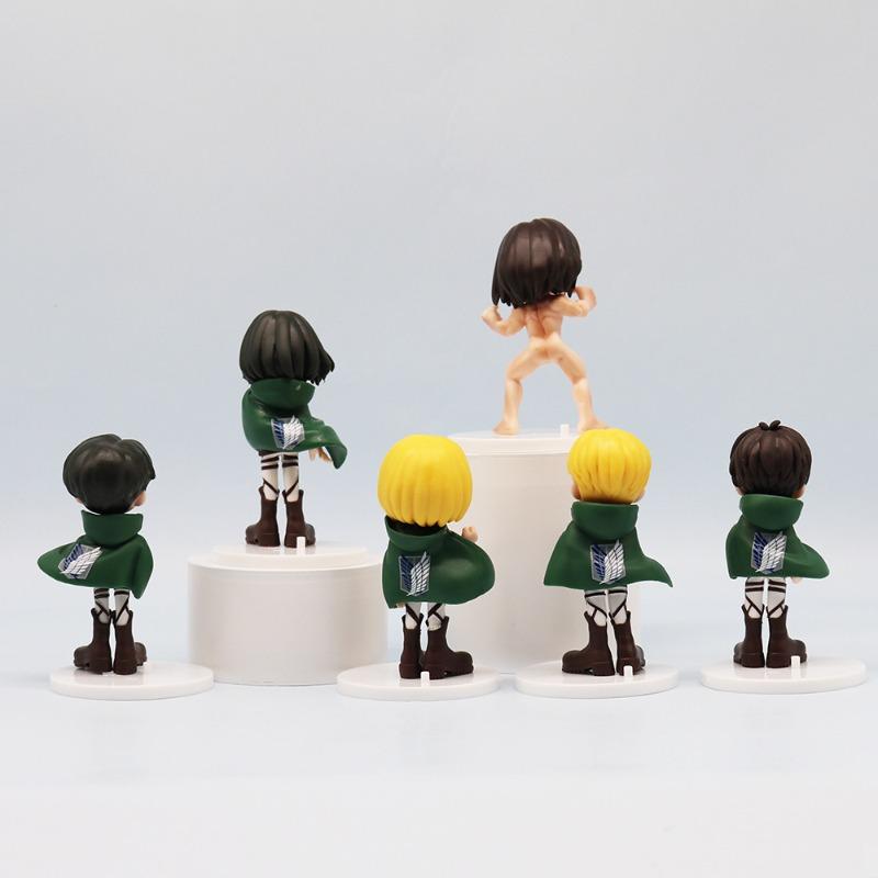 6 шт./комплект 9 см Атака Титанов Фигурка Ривай Эрен Микаса Армин Модель Фигурка Настольное Украшение Коллекционные Подарки Игрушка