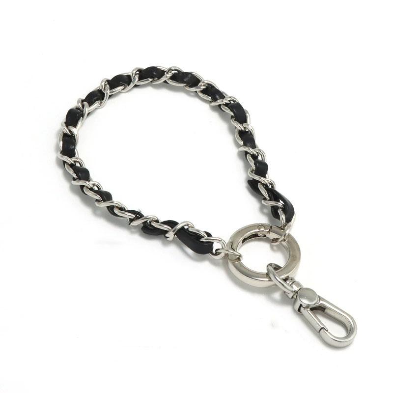 Custom Fashion Waist Mobile Phone Strap Stainless Steel Long Wristlet Detachable 18CM Polished Alloy Gold Chain Charm iPhone
