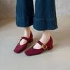 Fashion 2025 Ballet Flats Women Mary Janes Shoes Brand New Trendy Buckled Crossover Leisure Comfy Heels Women High Heels Women