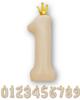 La Kissa Balloon Number Birthday Decoration Balloon with Crown 40 Inch Large Number Balloon with Straw 90cm Anniversary Approx. (Beige Crown, 1)