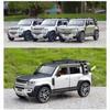 Масштаб 1/24 Land Rover Defender SUV, металлический литой под давлением игрушечный автомобиль из сплава, модель автомобиля со звуком и светом для мальчиков, детей, подарок, транспортные средства, коллекция хобби