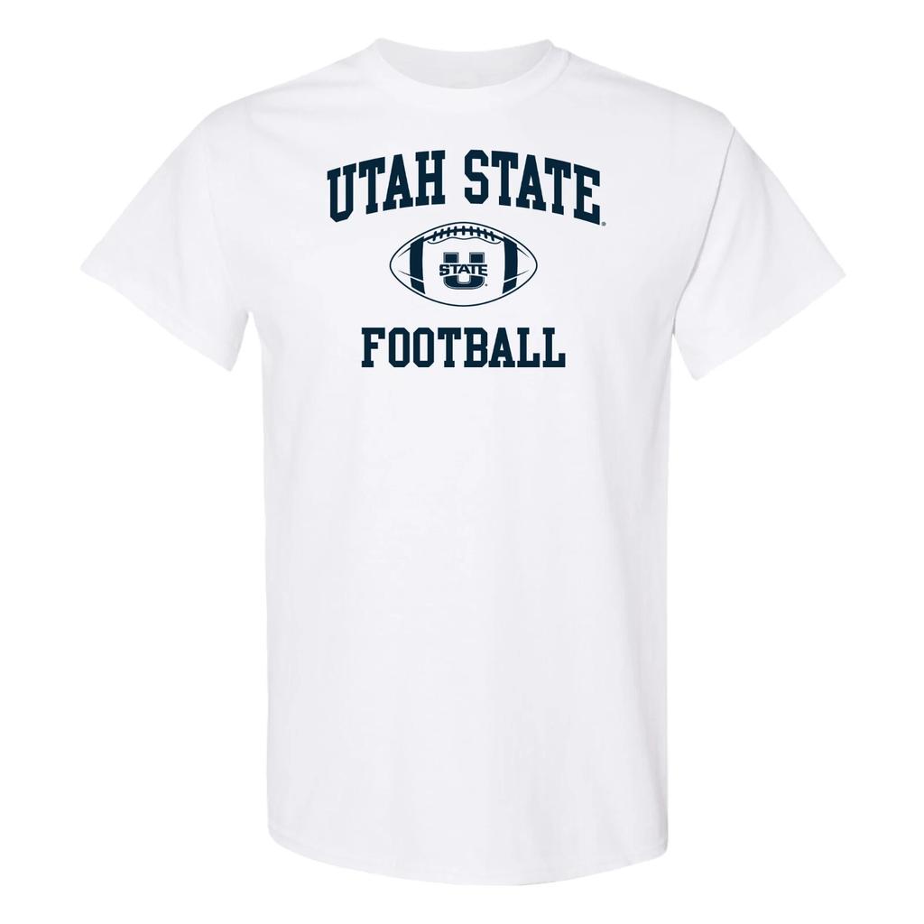 Utah State University Aggies Classic Football Arch T-Shirt - White