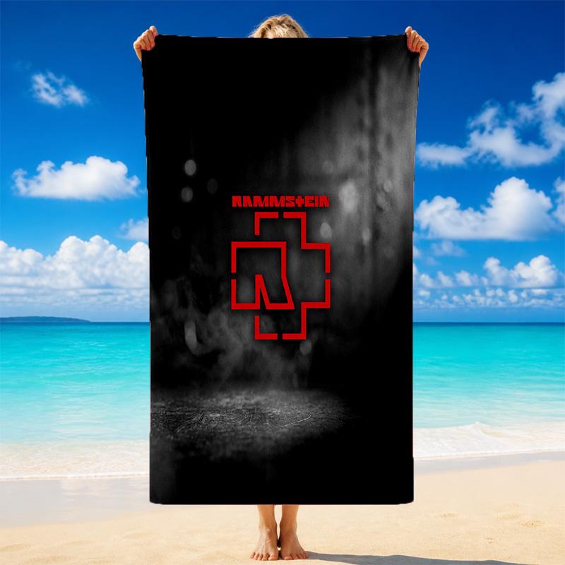 Rammstein Print Microfiber Beach Towel Sand?Resistant Lightweight Towel For Swimming Outdoor Travel Use