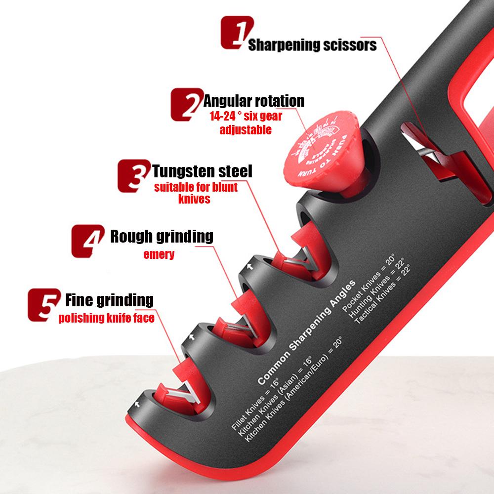 Knife Sharpener 4 In 1 Knife Scissor Manual Kitchen Sharpener Knives Kitchen Accessories Knife Sharpening Slicker