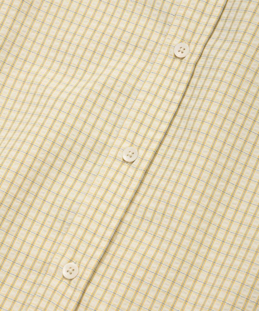 WACKY WILLY Seersucker Oversized Check Shirt Yellow