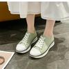 Summer New Plus Size Women's Shoes 36-43 Thick Soled Versatile Lace-up Small White Shoes Casual Sports Canvas Off White Shoes