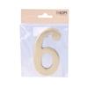 Number 6 Polished Brass 10cm Invisible Fixing Edm