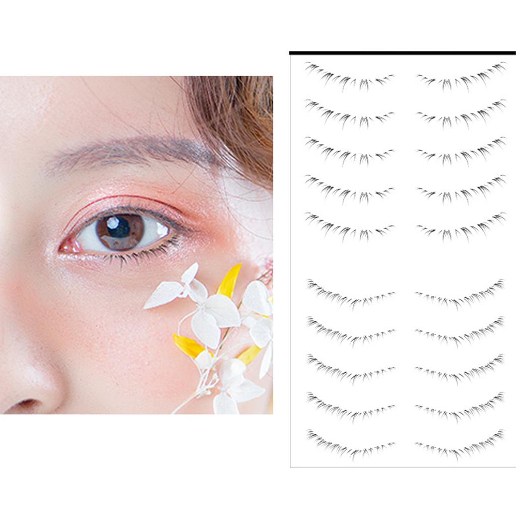 Наклейки для татуировок нижних ресниц, имитация натуральных водонепроницаемых одноразовых накладок для татуировок нижних ресниц, ленивый инструмент для макияжа