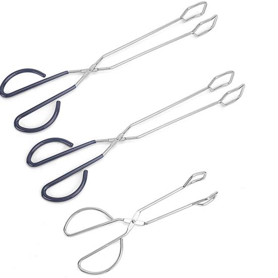 Щипцы для ножниц для еды, нержавеющая сталь, нескользящая длинная ручка, защита от ожогов, многофункциональный зажим для сервировки стейка, хлеба, углерода, гриль