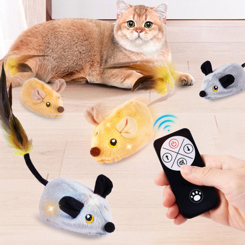 Игрушки для кошек с движущейся мышью, электронные пищащие игрушки для кошек, движущаяся игрушка-мышь, игрушка-мышь для котенка, для занятий в помещении/на улице