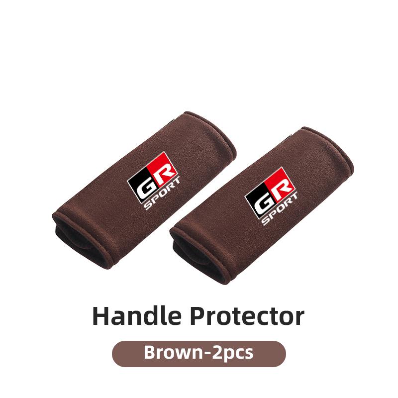 Car Interior Roof Handle Cover Suede Roof Grab Handle Grip For Toyota GR Sport Corolla Yaris Camry Prius RAV4 CHR Accessories