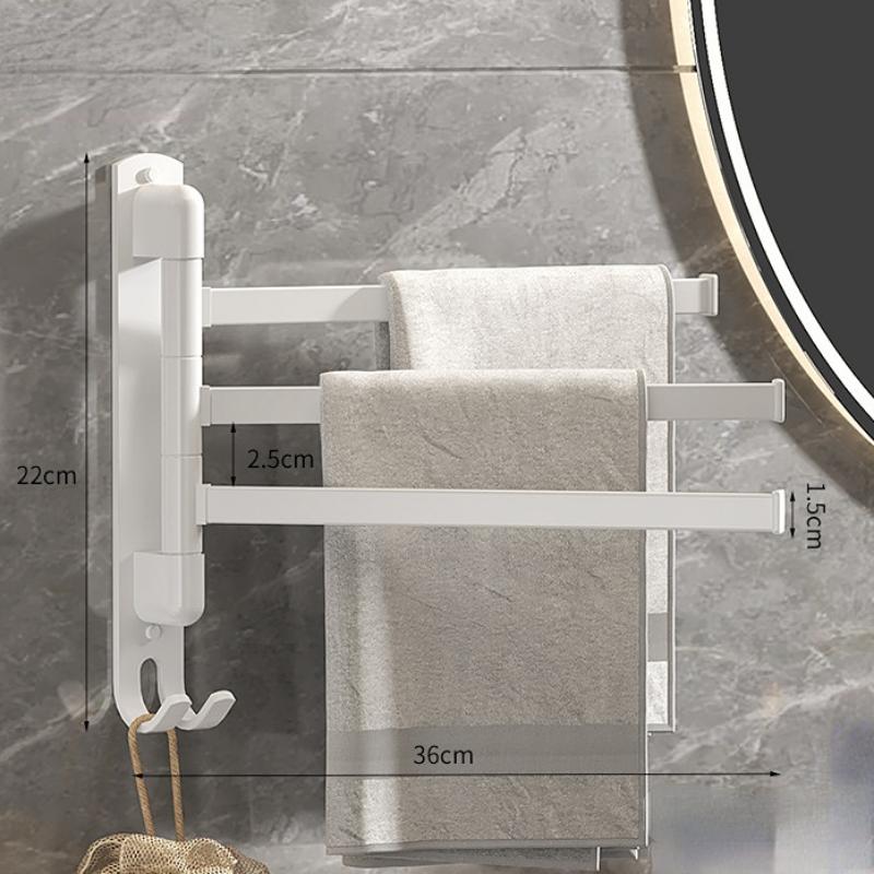 Вращающаяся вешалка для полотенец в ванной комнате, 36 см, 2/3/4 шт., бесплатная перфорация, многобарная сушилка, алюминиевый вешалка для полотенец, вешалка для ванной комнаты, вешалка для общежития, кухонная вешалка для полотенец