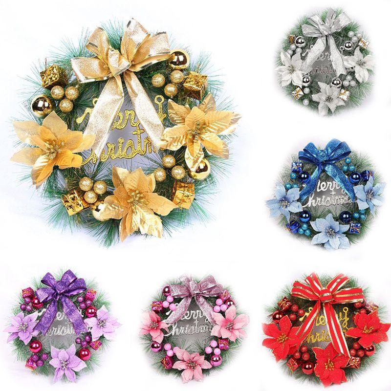 Luxurious Pvc Christmas Wreath For Front Door Elegant Xmas Party Garland Decor