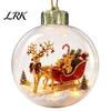 3D Winter Scene Decor Glowing Christmas Story Ornament, Light Up Mini Holiday Hanging Ornaments, Acrylic Festive Party Clear Ball Decoration for Xmas